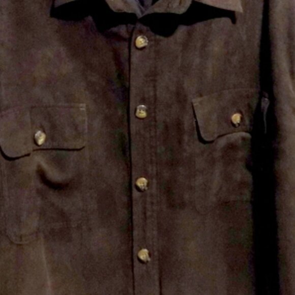 St. John's Bay Men’s Faux Suede Brown Button Up Jacket - Size: XX Large - Picture 3 of 10
